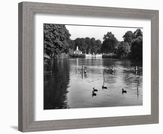 Kensington Gardens Lake-Fred Musto-Framed Photographic Print