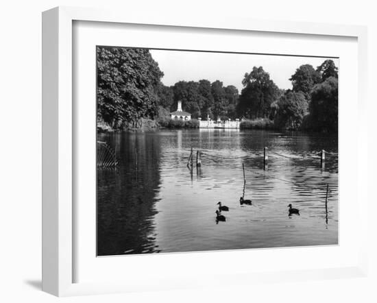 Kensington Gardens Lake-Fred Musto-Framed Photographic Print