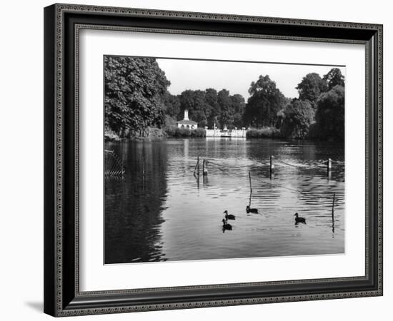 Kensington Gardens Lake-Fred Musto-Framed Photographic Print