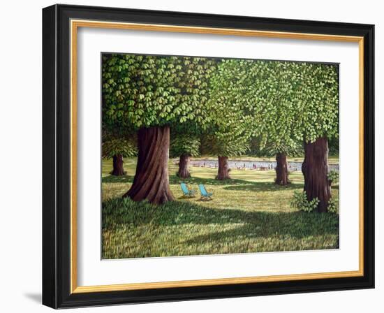 Kensington Round Pond, 1986-Liz Wright-Framed Giclee Print