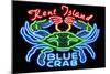 Kent Island, Maryland - Blue Crab Neon Sign-Lantern Press-Mounted Art Print