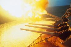 View of USS New Jersey Firing Guns-Kent Potter-Photographic Print