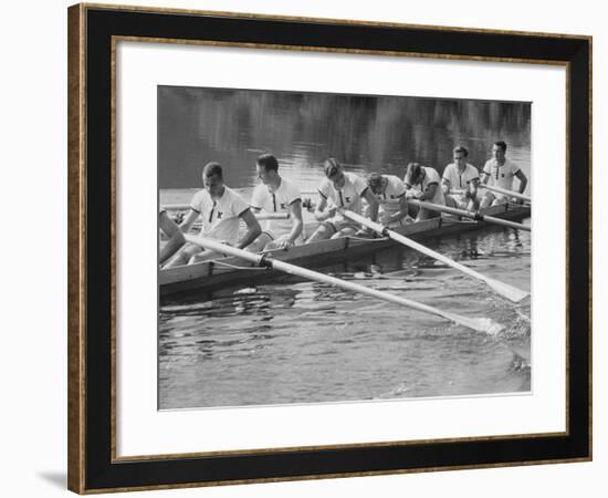 Kent School Crew Resting after Time Trials-null-Framed Photographic Print