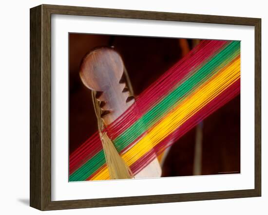 Kente Cloth Being Woven on Loom, Bonwire, Ghana-Alison Jones-Framed Photographic Print