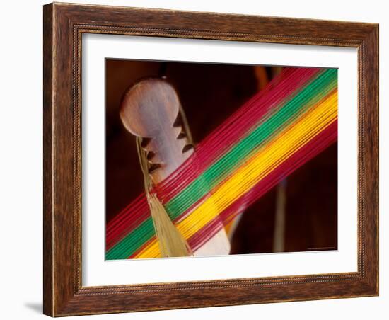 Kente Cloth Being Woven on Loom, Bonwire, Ghana-Alison Jones-Framed Photographic Print