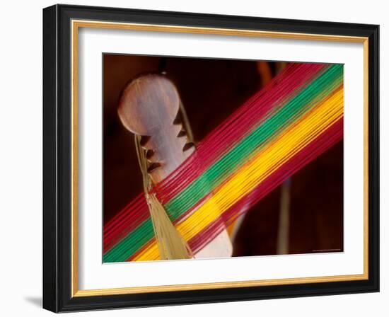 Kente Cloth Being Woven on Loom, Bonwire, Ghana-Alison Jones-Framed Photographic Print