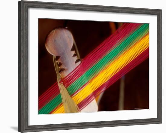 Kente Cloth Being Woven on Loom, Bonwire, Ghana-Alison Jones-Framed Photographic Print