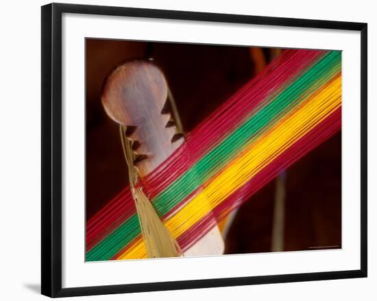 Kente Cloth Being Woven on Loom, Bonwire, Ghana-Alison Jones-Framed Photographic Print