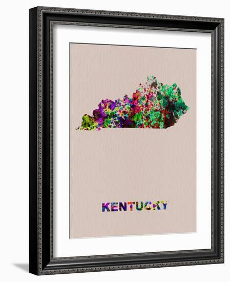 Kentucky Color Splatter Map-NaxArt-Framed Art Print