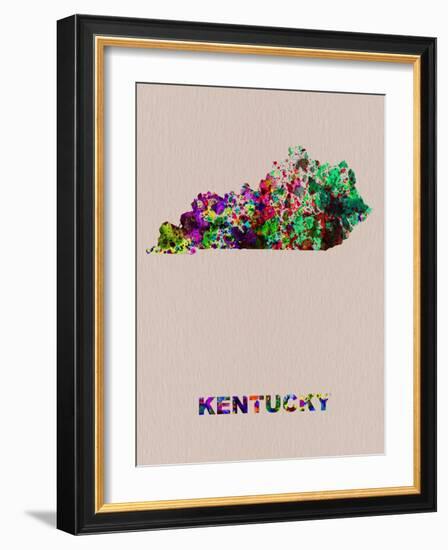 Kentucky Color Splatter Map-NaxArt-Framed Art Print