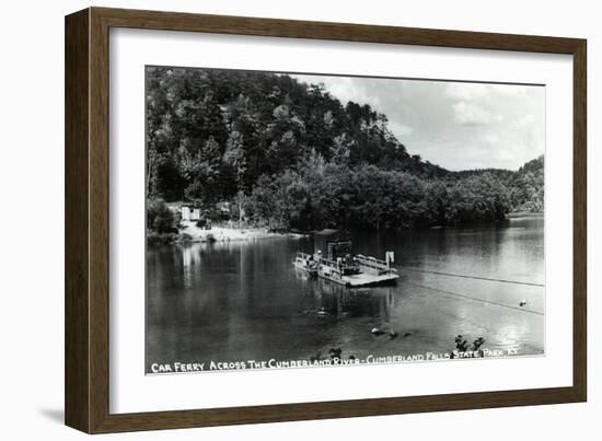 Kentucky - Cumberland Falls State Park; Cumberland River Car Ferry-Lantern Press-Framed Art Print