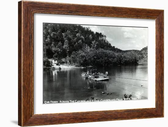Kentucky - Cumberland Falls State Park; Cumberland River Car Ferry-Lantern Press-Framed Art Print