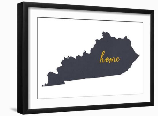 Kentucky - Home State - White-Lantern Press-Framed Art Print