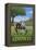 Kentucky - Horse in Field-Lantern Press-Framed Stretched Canvas