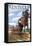 Kentucky - Horse Racing Track Scene-Lantern Press-Framed Stretched Canvas