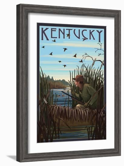 Kentucky - Hunter and Lake-Lantern Press-Framed Art Print