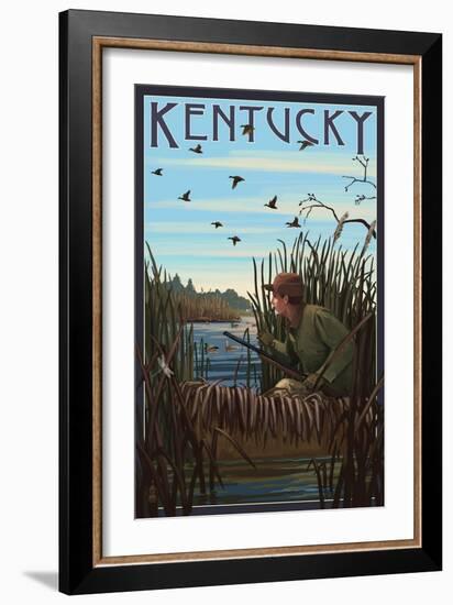 Kentucky - Hunter and Lake-Lantern Press-Framed Art Print