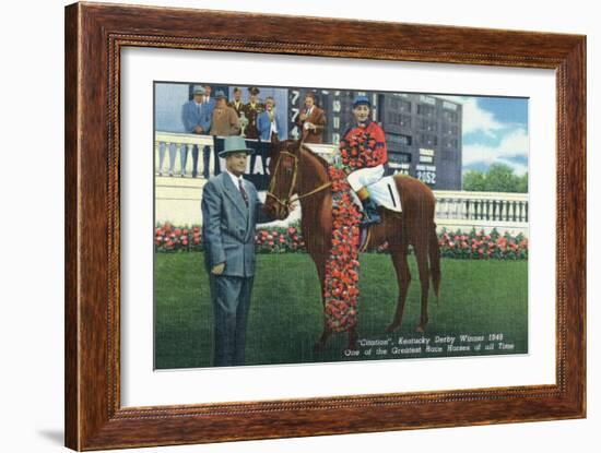 Kentucky - Kentucky Derby Winner Citation in 1948-Lantern Press-Framed Art Print