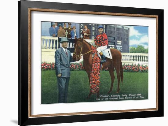 Kentucky - Kentucky Derby Winner Citation in 1948-Lantern Press-Framed Art Print