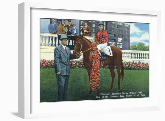 Kentucky - Kentucky Derby Winner Citation in 1948-Lantern Press-Framed Art Print