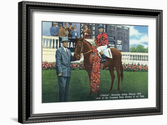 Kentucky - Kentucky Derby Winner Citation in 1948-Lantern Press-Framed Art Print