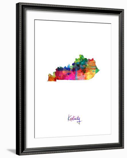 Kentucky Map-Michael Tompsett-Framed Art Print