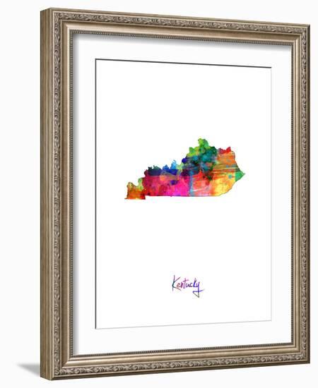 Kentucky Map-Michael Tompsett-Framed Art Print