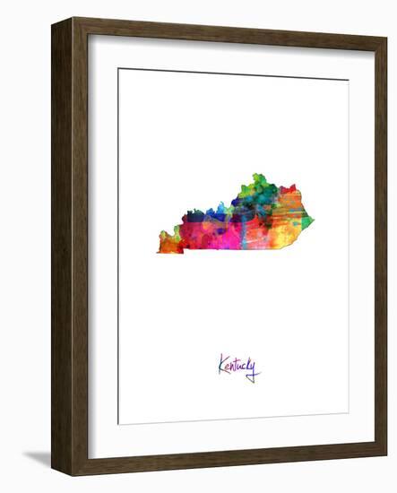 Kentucky Map-Michael Tompsett-Framed Art Print