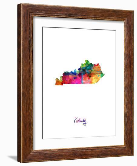 Kentucky Map-Michael Tompsett-Framed Art Print