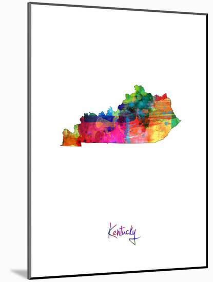 Kentucky Map-Michael Tompsett-Mounted Art Print