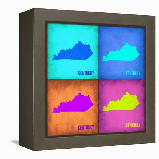 Kentucky Pop Art Map 1-NaxArt-Framed Stretched Canvas