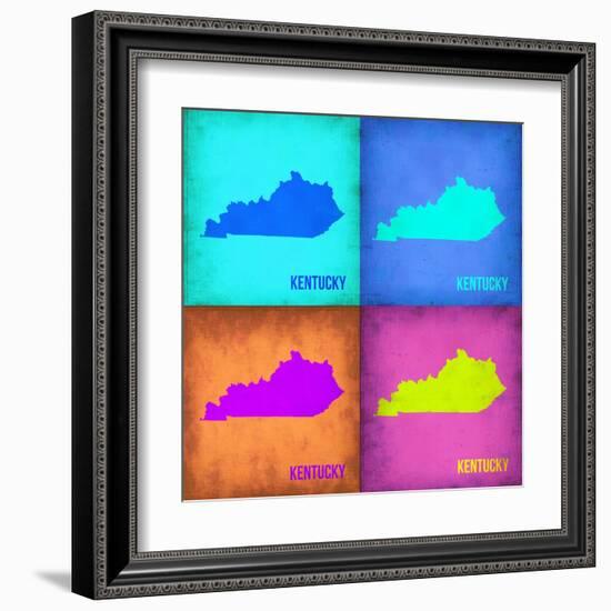 Kentucky Pop Art Map 1-NaxArt-Framed Art Print