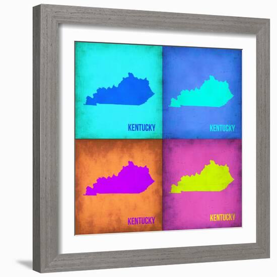 Kentucky Pop Art Map 1-NaxArt-Framed Art Print