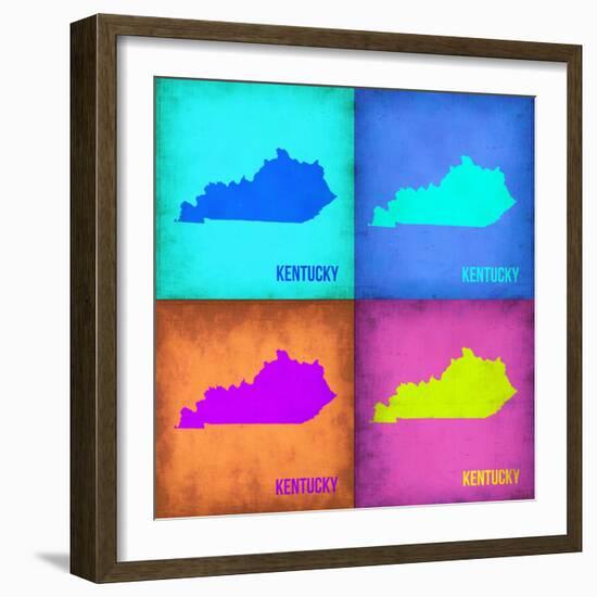 Kentucky Pop Art Map 1-NaxArt-Framed Art Print