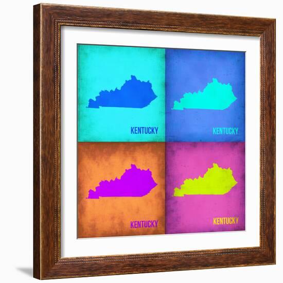 Kentucky Pop Art Map 1-NaxArt-Framed Art Print