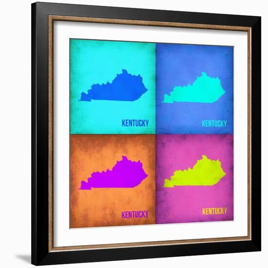 Kentucky Pop Art Map 1-NaxArt-Framed Art Print