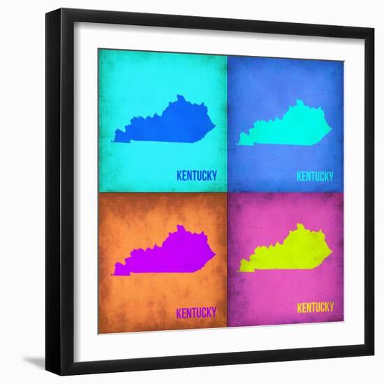 Kentucky Pop Art Map 1-NaxArt-Framed Art Print