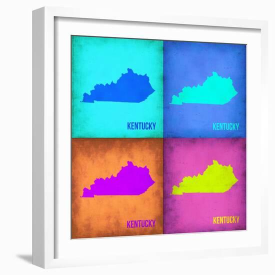 Kentucky Pop Art Map 1-NaxArt-Framed Art Print