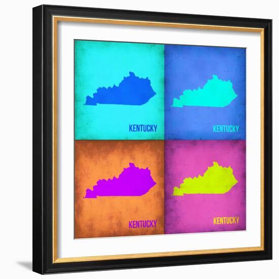 Kentucky Pop Art Map 1-NaxArt-Framed Art Print