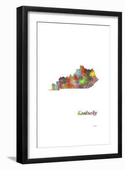 Kentucky State Map 1-Marlene Watson-Framed Giclee Print