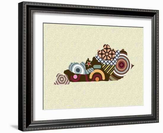 Kentucky State Map-Lanre Adefioye-Framed Giclee Print