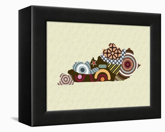 Kentucky State Map-Lanre Adefioye-Framed Premier Image Canvas