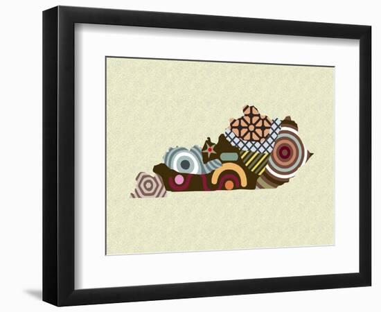 Kentucky State Map-Lanre Adefioye-Framed Giclee Print