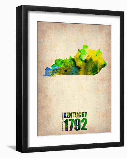 Kentucky Watercolor Map-NaxArt-Framed Art Print