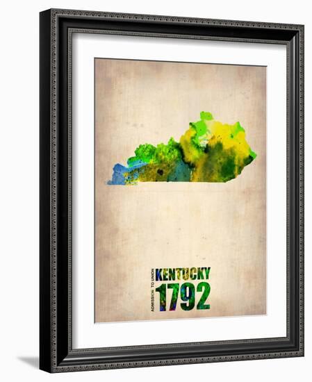 Kentucky Watercolor Map-NaxArt-Framed Art Print