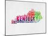 Kentucky Watercolor Word Cloud-NaxArt-Mounted Art Print
