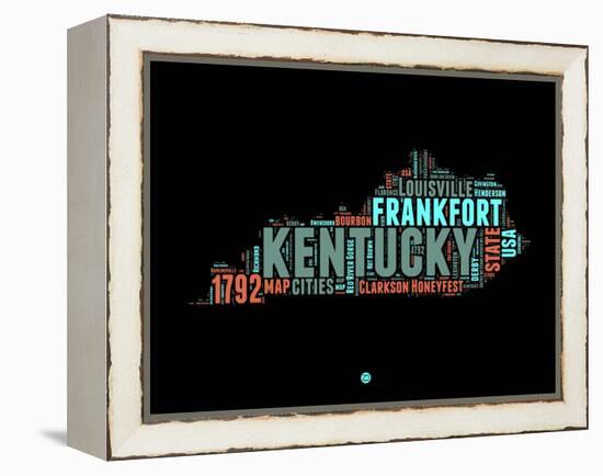 Kentucky Word Cloud 1-NaxArt-Framed Stretched Canvas