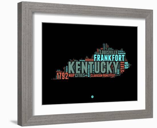 Kentucky Word Cloud 1-NaxArt-Framed Art Print