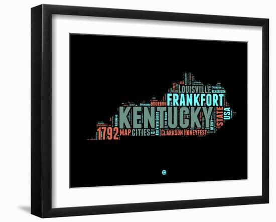 Kentucky Word Cloud 1-NaxArt-Framed Art Print