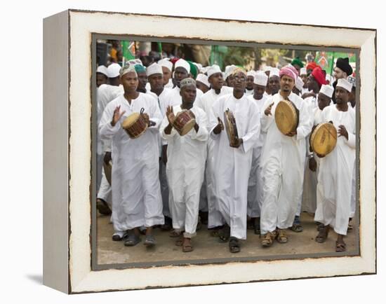 Kenya; a Joyful Muslim Procession During Maulidi, the Celebration of Prophet Mohammed's Birthday-Nigel Pavitt-Framed Premier Image Canvas